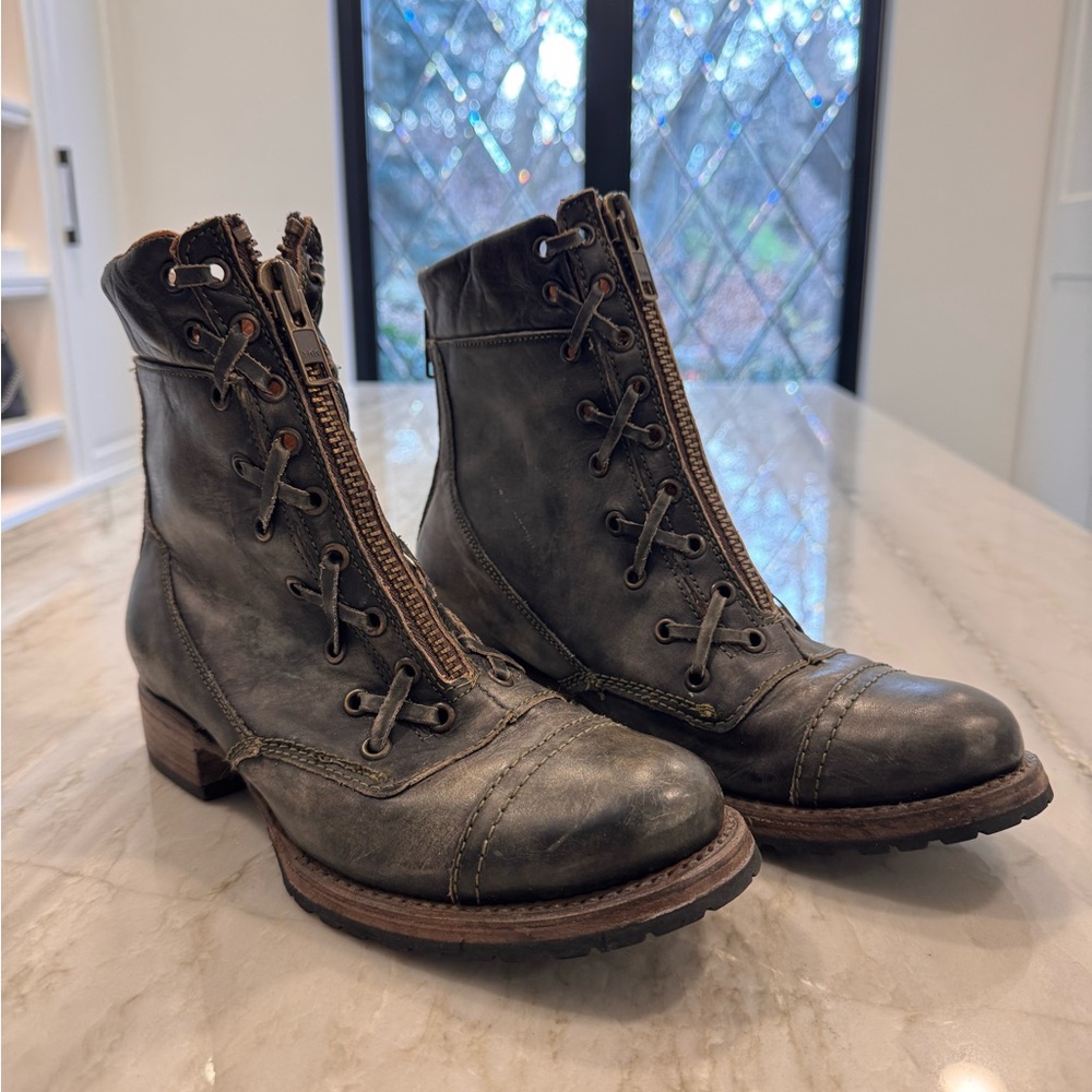 Freebird by Steven Olive Gray Moto Boots
